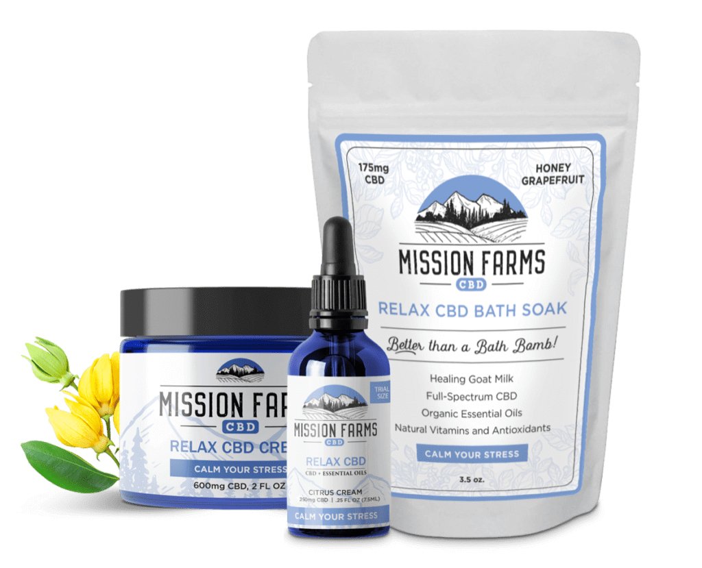 Relax CBD Oil Bundle - Trial-size Oil, Cream, Bath Soak